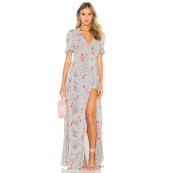 Flynn Skye Dresses & Skirts - FLYNN SKYE Celeste Maxi Wrap Dress in Moon River
